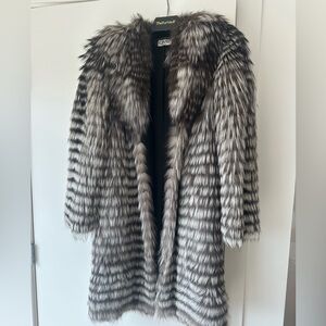 By TheFurVault Striped Fur Coat Carmen Marc Valvo